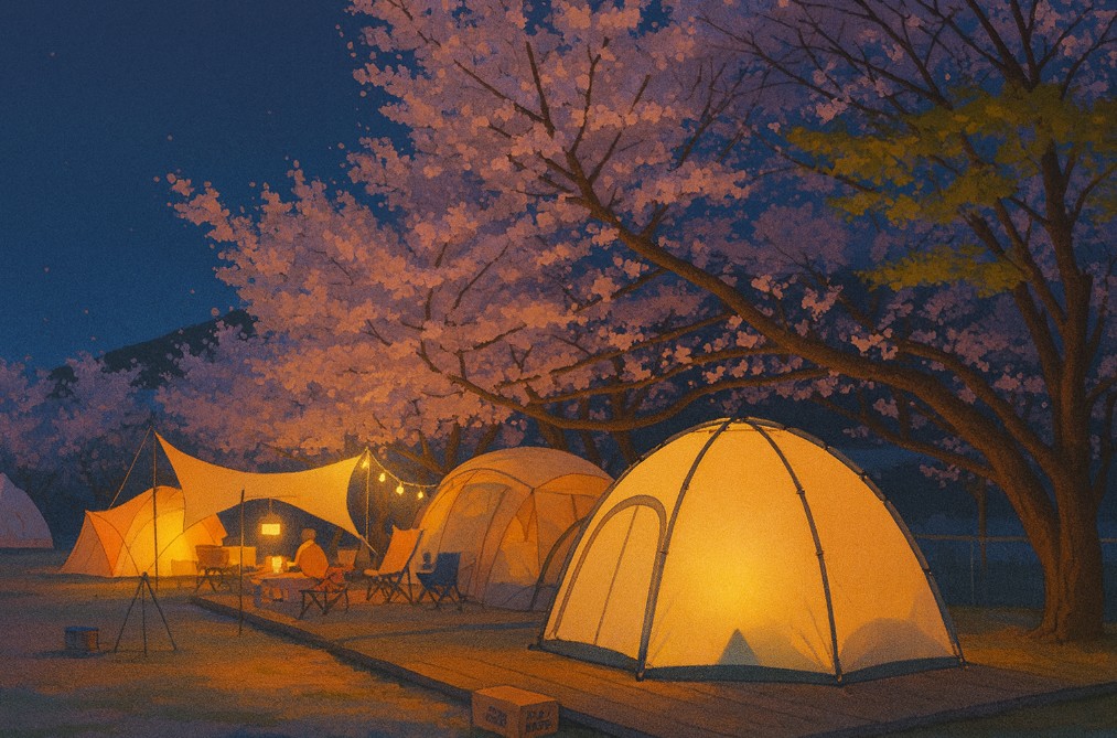 애니메이션 사계절 캠핑 관련 사진