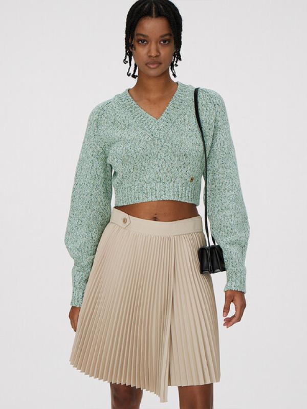 렉토 RECTO DEEP V-NECK CROP KNIT MINT GREEN 니트