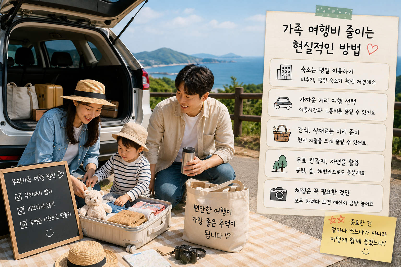 육아 여행비 줄이기 (예산 관리, 숙소 선택, 나들이 전략)