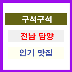 전남 담양 인기 맛집 업소