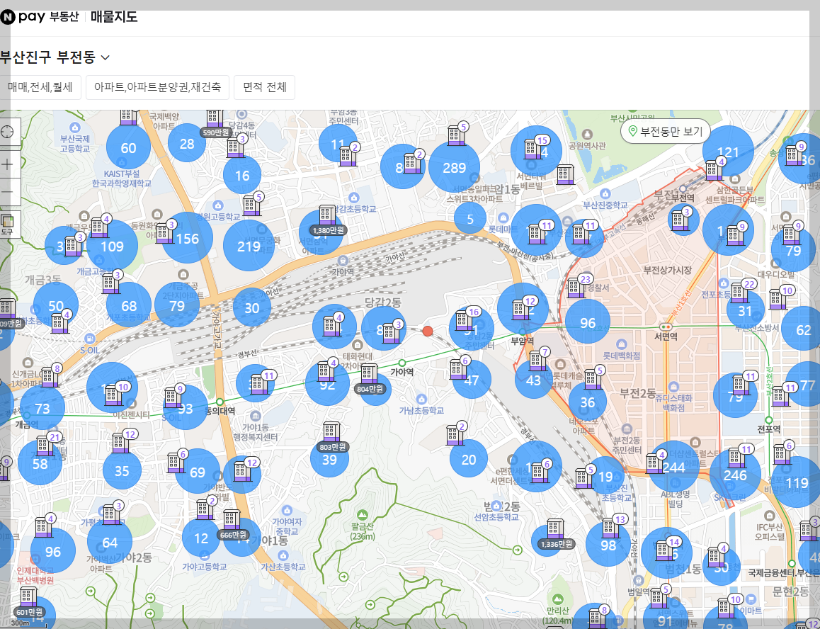 네이버 부동산 화면 이미지