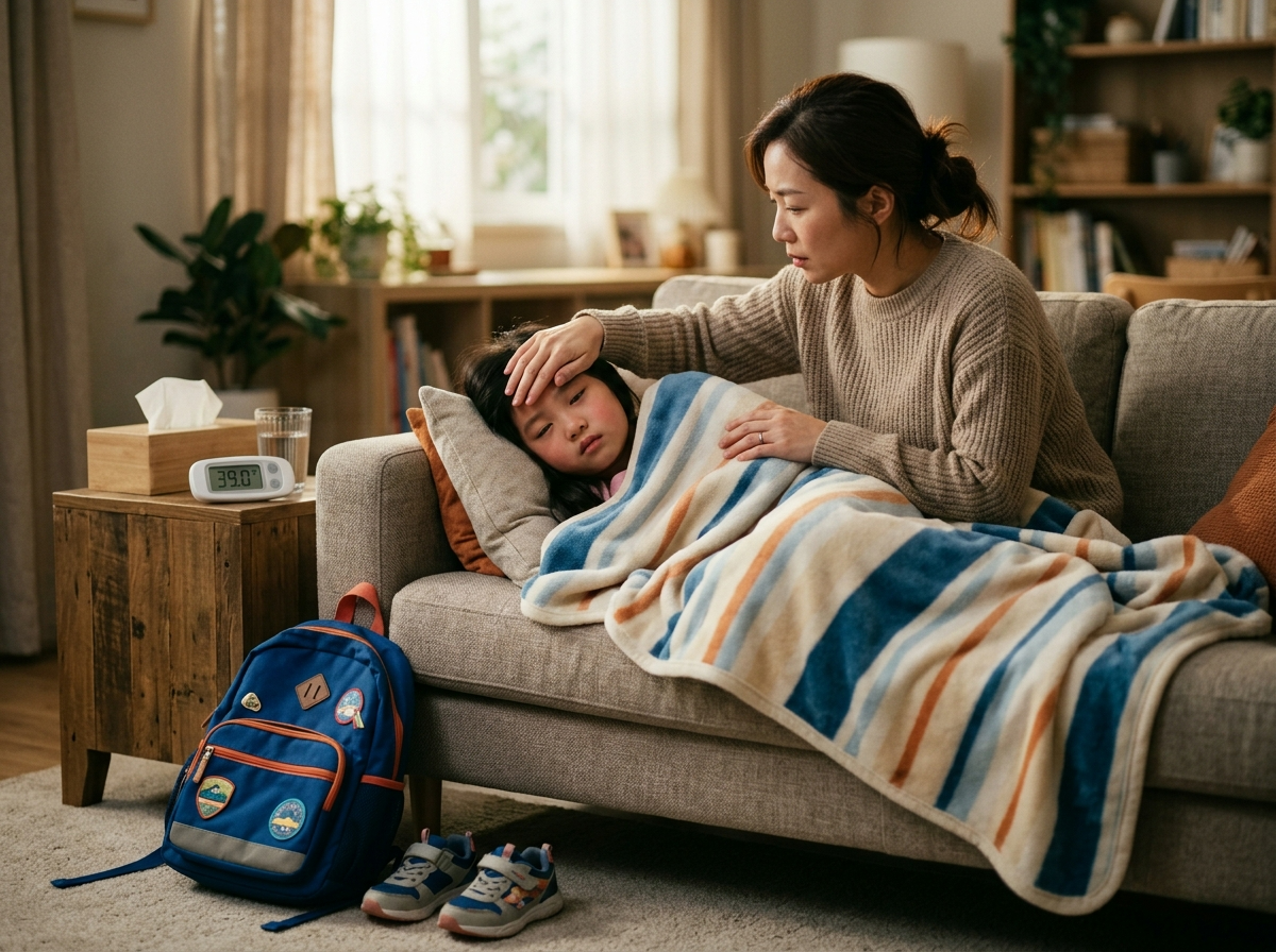 B형 독감 증상, 갑작스러운 고열, 개학철 독감, 소아 발열, 체온 확인