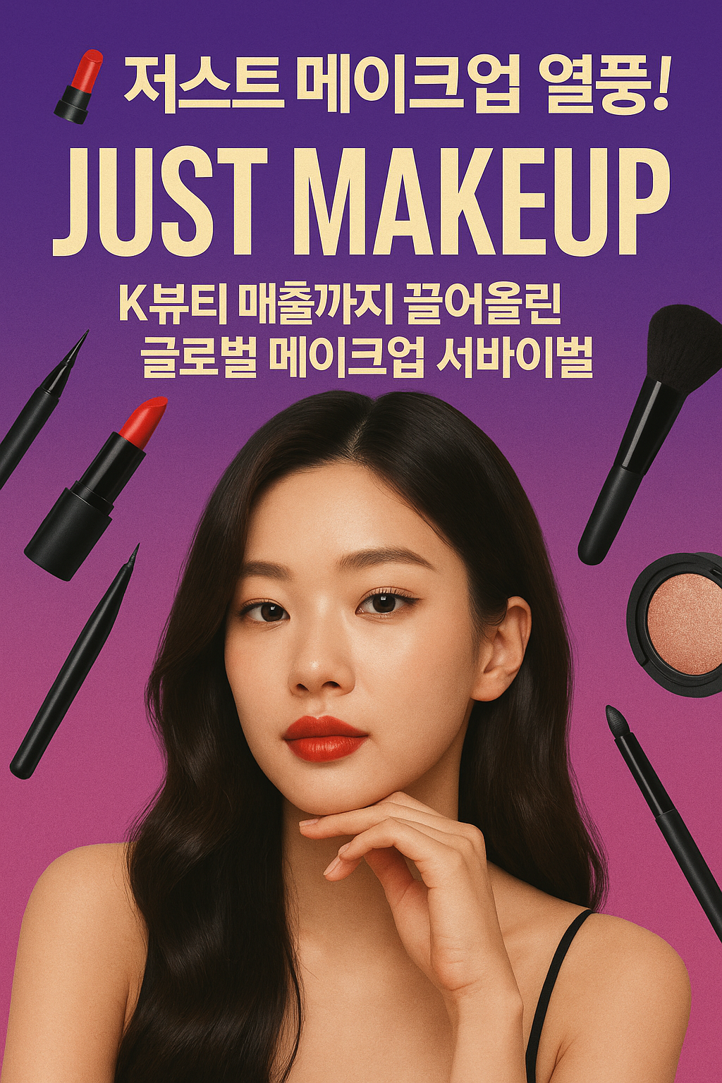 저스트 메이크업 쿠팡플레이 예능 포스터 – K뷰티 글로벌 서바이벌