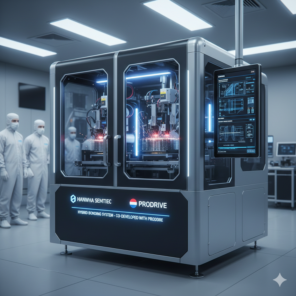 한화세미텍의 반도체 패키지 절단 장비인 MSVP(Package Dicing System)가 가동 중인 반도체 생산 라인 전경