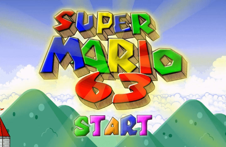 슈퍼마리오63-플래시게임-메인-화면
