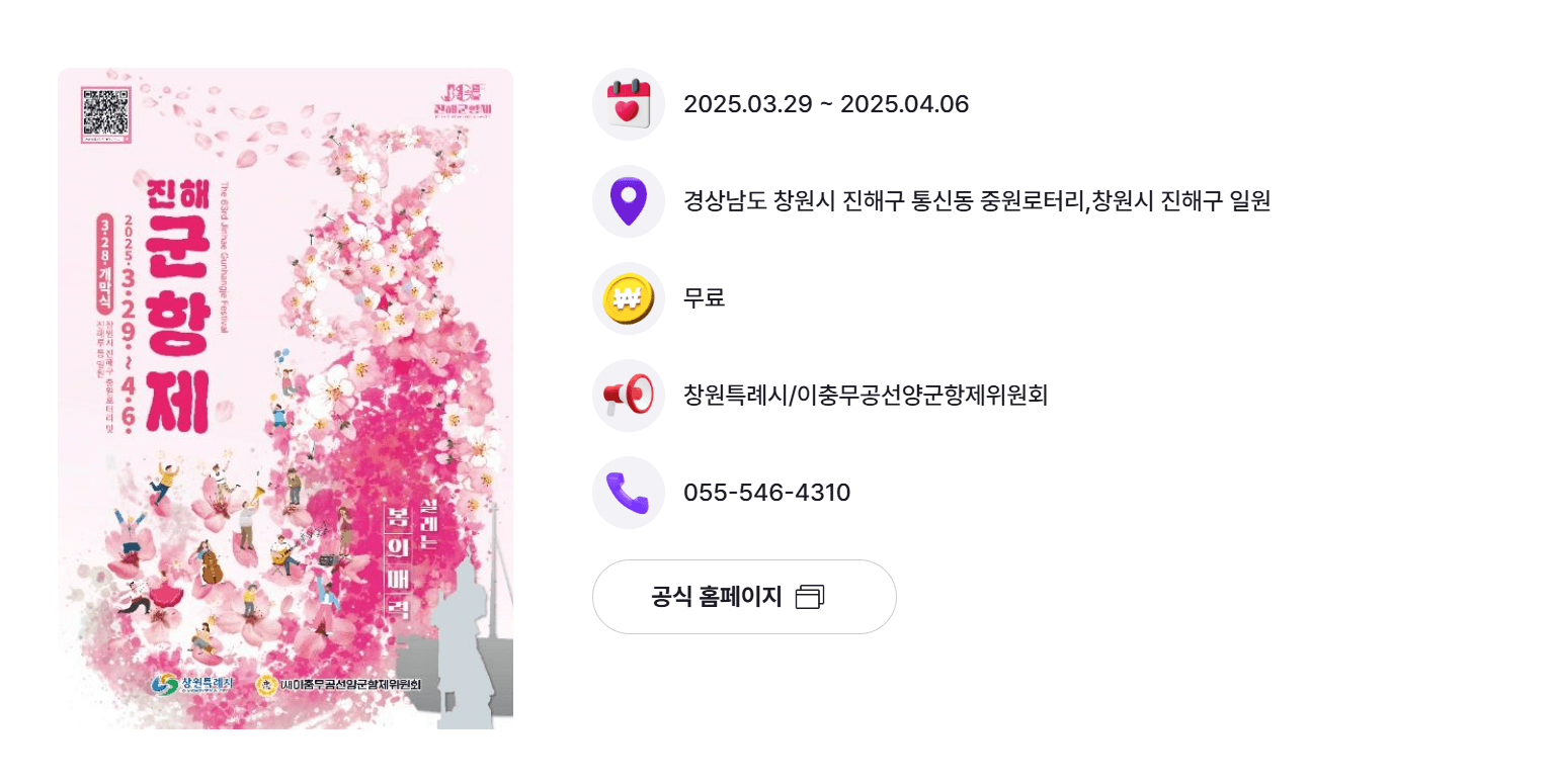 2025년 벚꽃,축제,명당지도공개