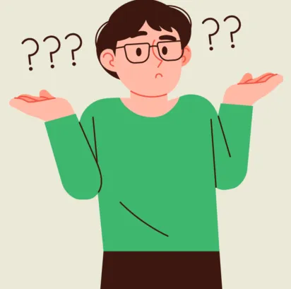 단어 차이를 궁금해하는 청년