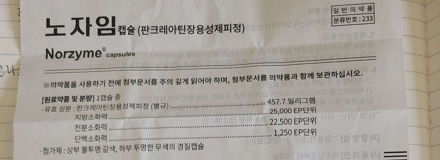 노자임 25000 설명서 앞면