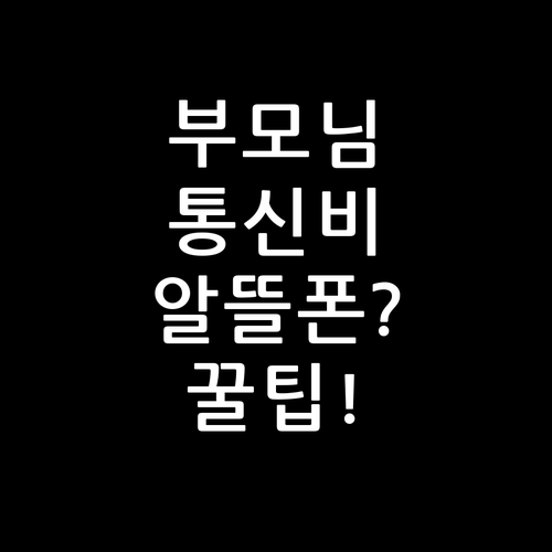 부모님 통신비 아끼는 알뜰폰 시니어 ..