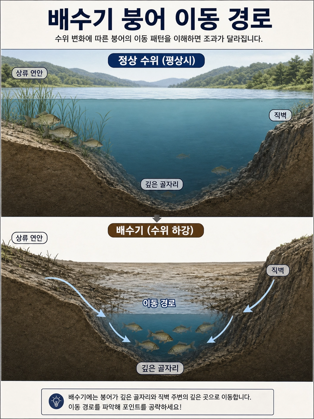 배수기 붕어 이동 경로