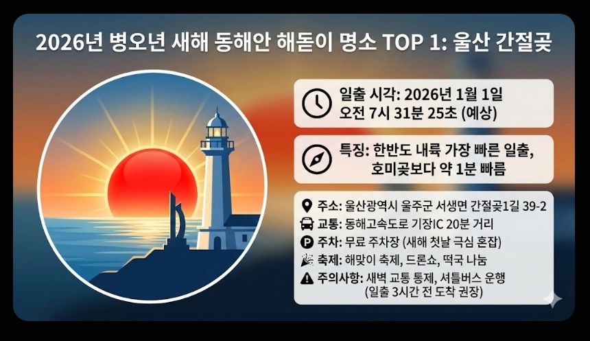 2026년 해돋이 명소 순위 TOP10