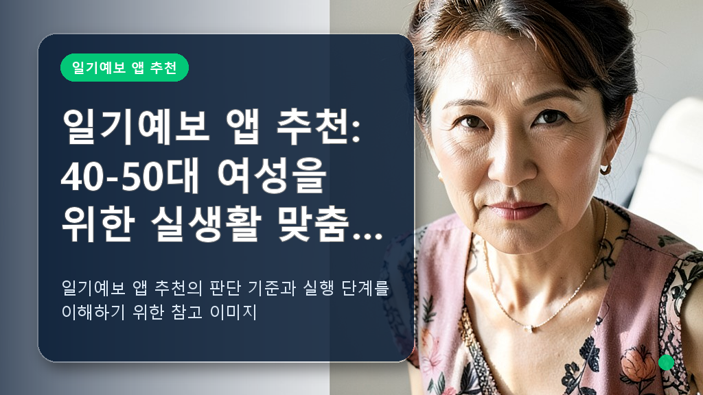 일기예보 앱 추천 관련 핵심 내용을 설명하는 이미지 1