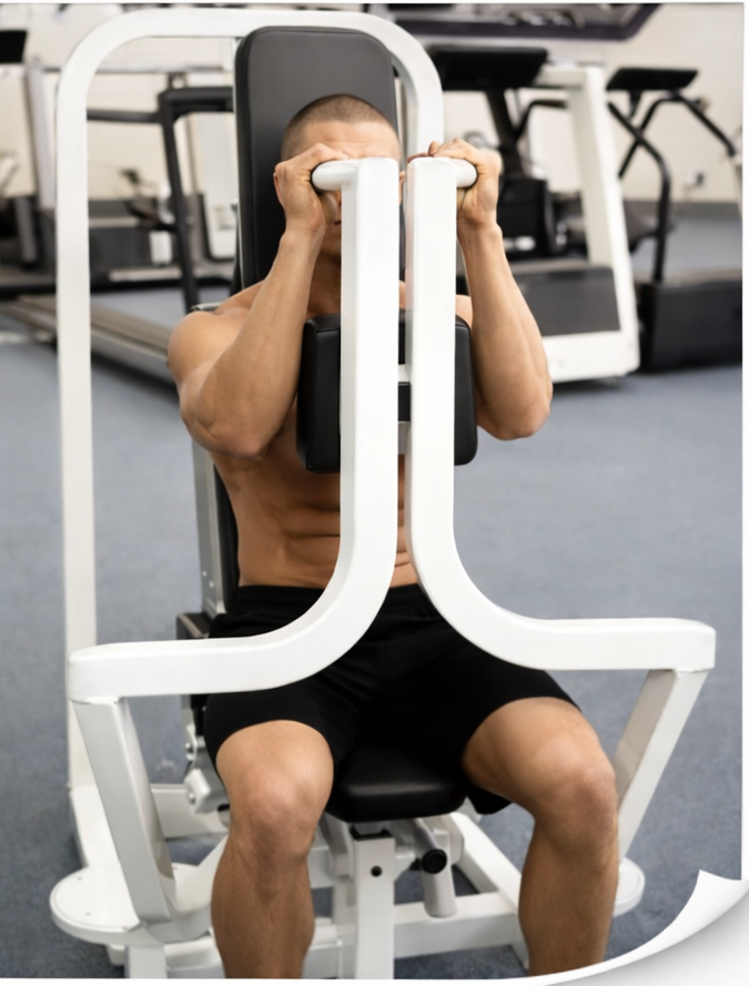 팩덱 플라이 운동 수축 자세