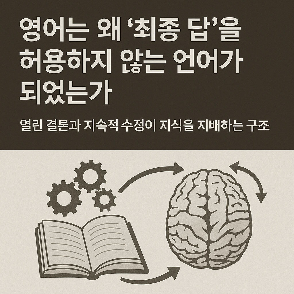 영어는 왜 &lsquo;최종 답&rsquo;을 허용하지 않는 언어가 되었는가- 열린 결론과 지속적 수정이 지식을 지배하는 구조