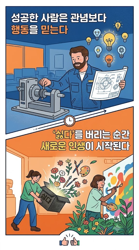 성공한 사람은 관념보다 행동을 믿는다 이미지