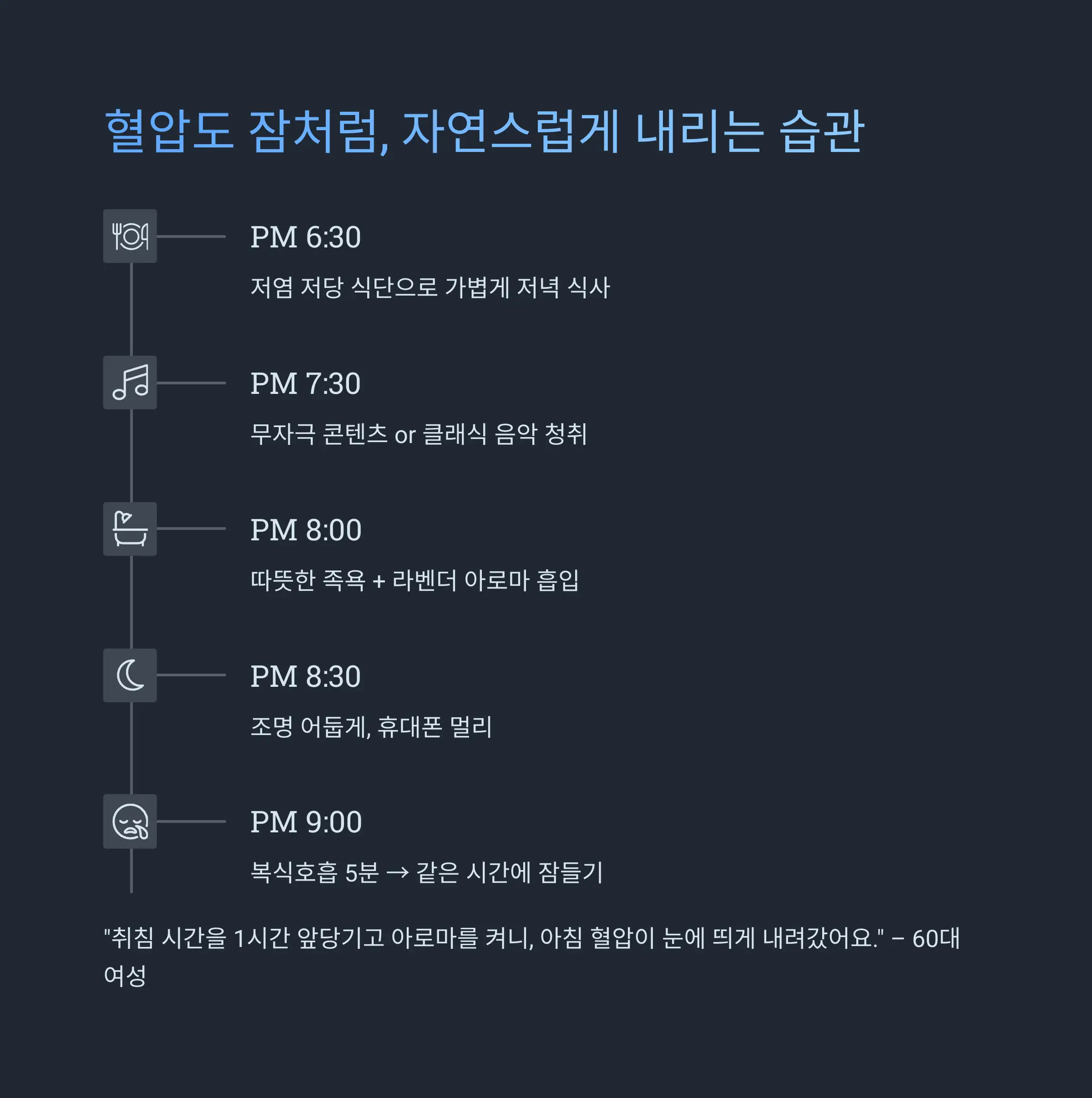 혈압도 잠처럼, 자연스럽게 내리는 습관