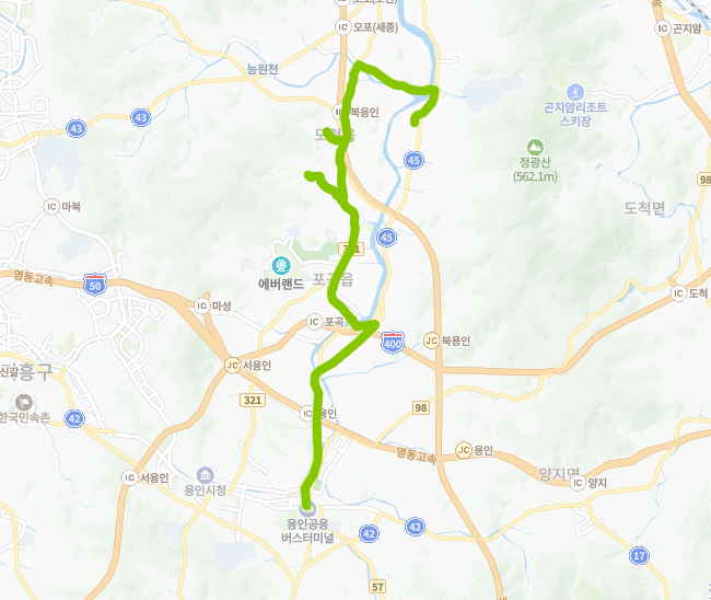 용인-90번-버스-노선-지도