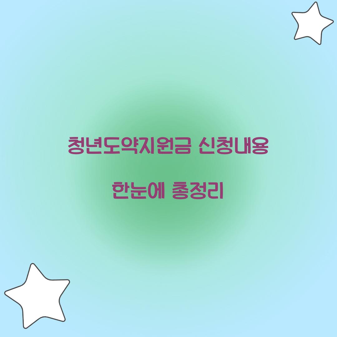 청년도약지원금 신청내용