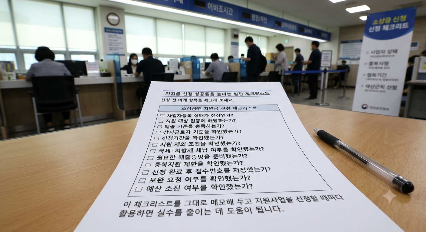 지원금 신청 성공률을 높이는 실전 체크리스트