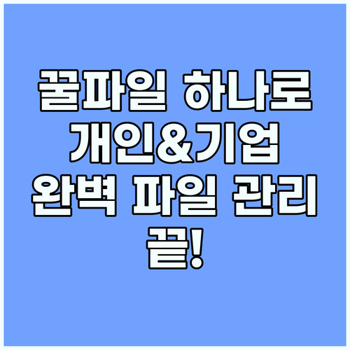 꿀파일 하나로! 개인부터 기업까지 완..