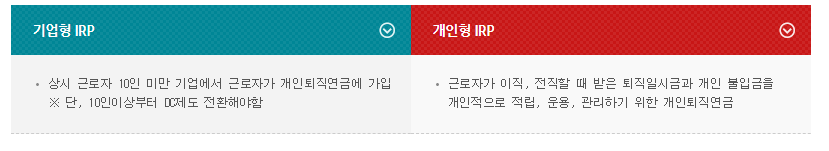 개인형퇴직연금(IRP) 안내