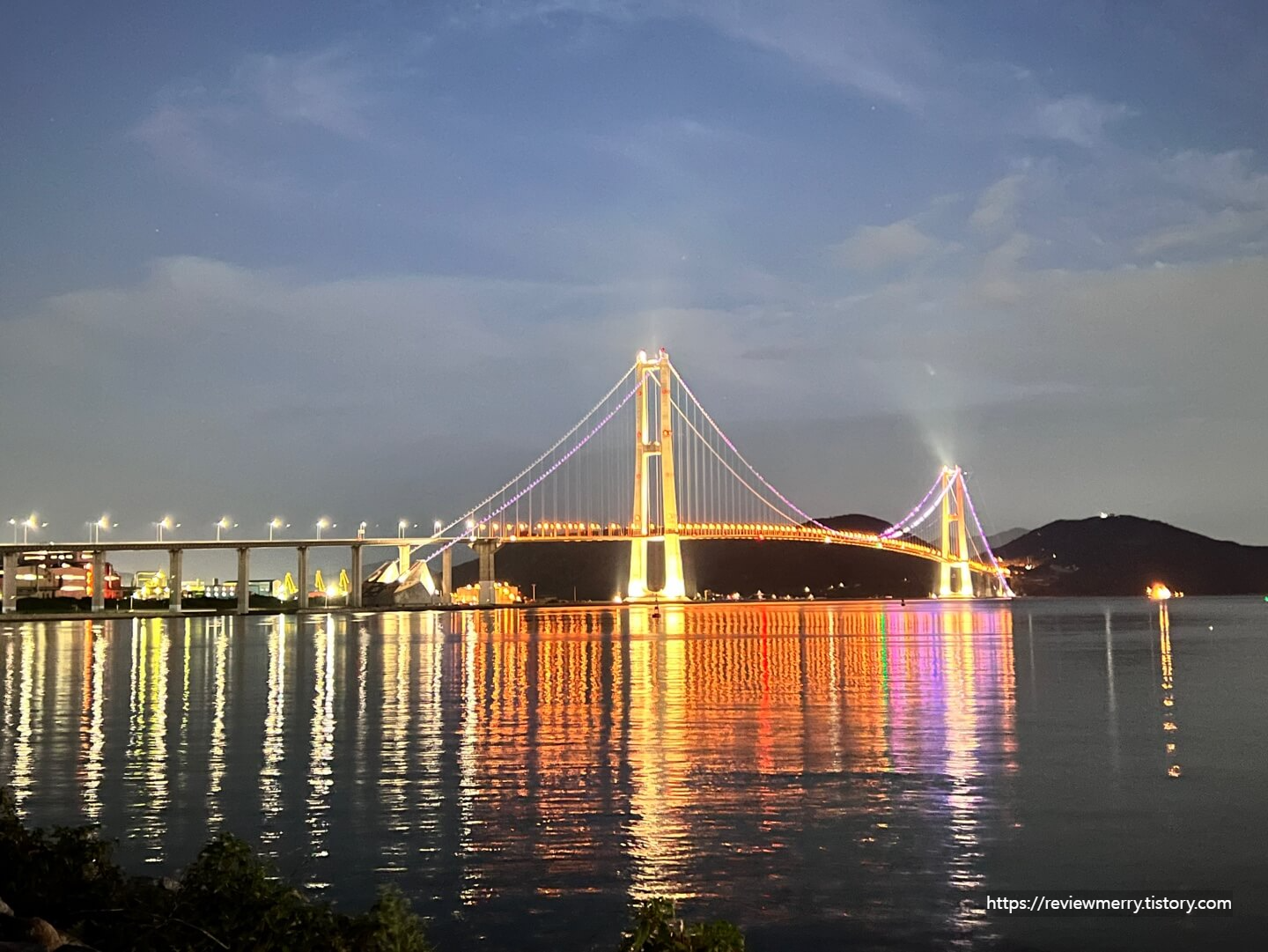 이순신대교 야경 사진