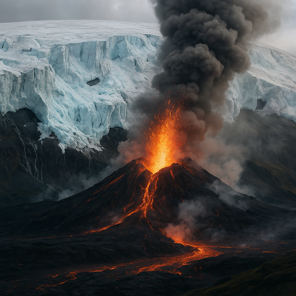 화산이 폭발하는 모습