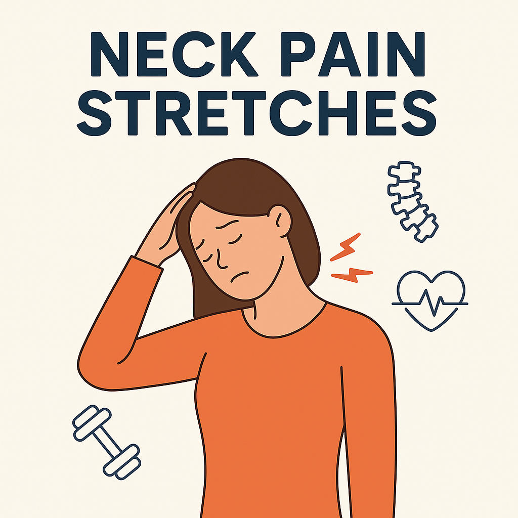 목 통증 완화를 위한 데일리 스트레칭 소개 일러스트 이미지