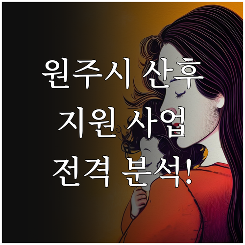 2025 원주시 산후 건강관리 지원 ..