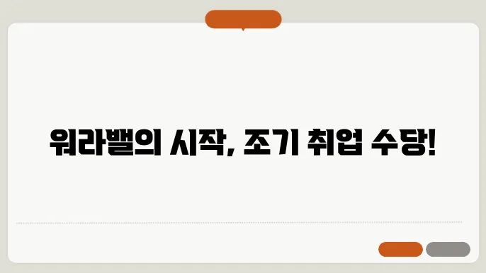 조기 취업 수당 신청 자격