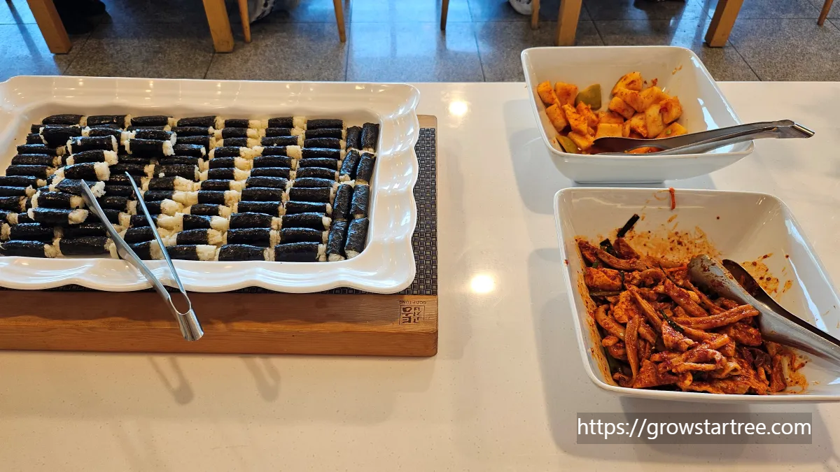 금호통영마리나 조식 메뉴 충무김밥