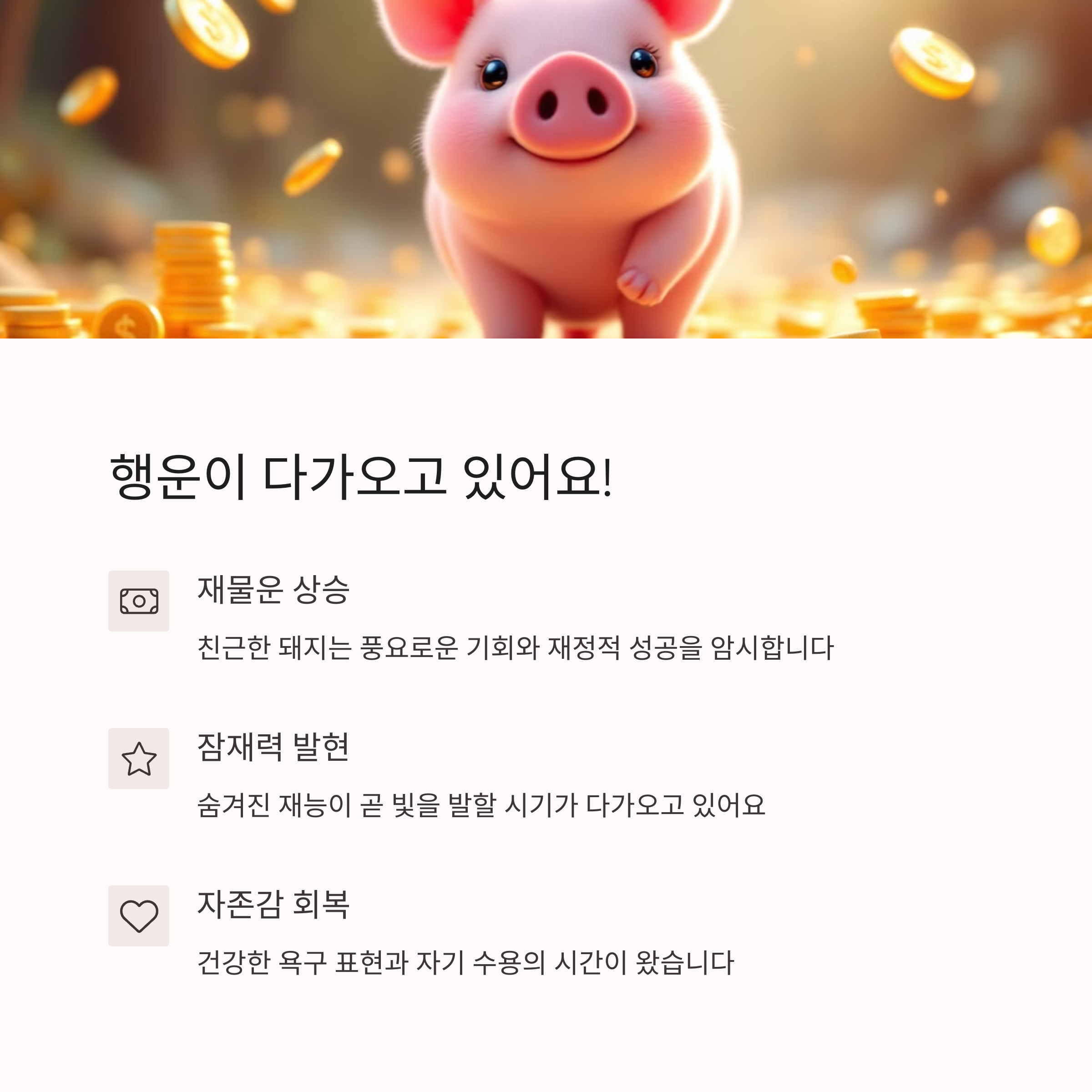 돼지가 당신에게 다가오는 꿈