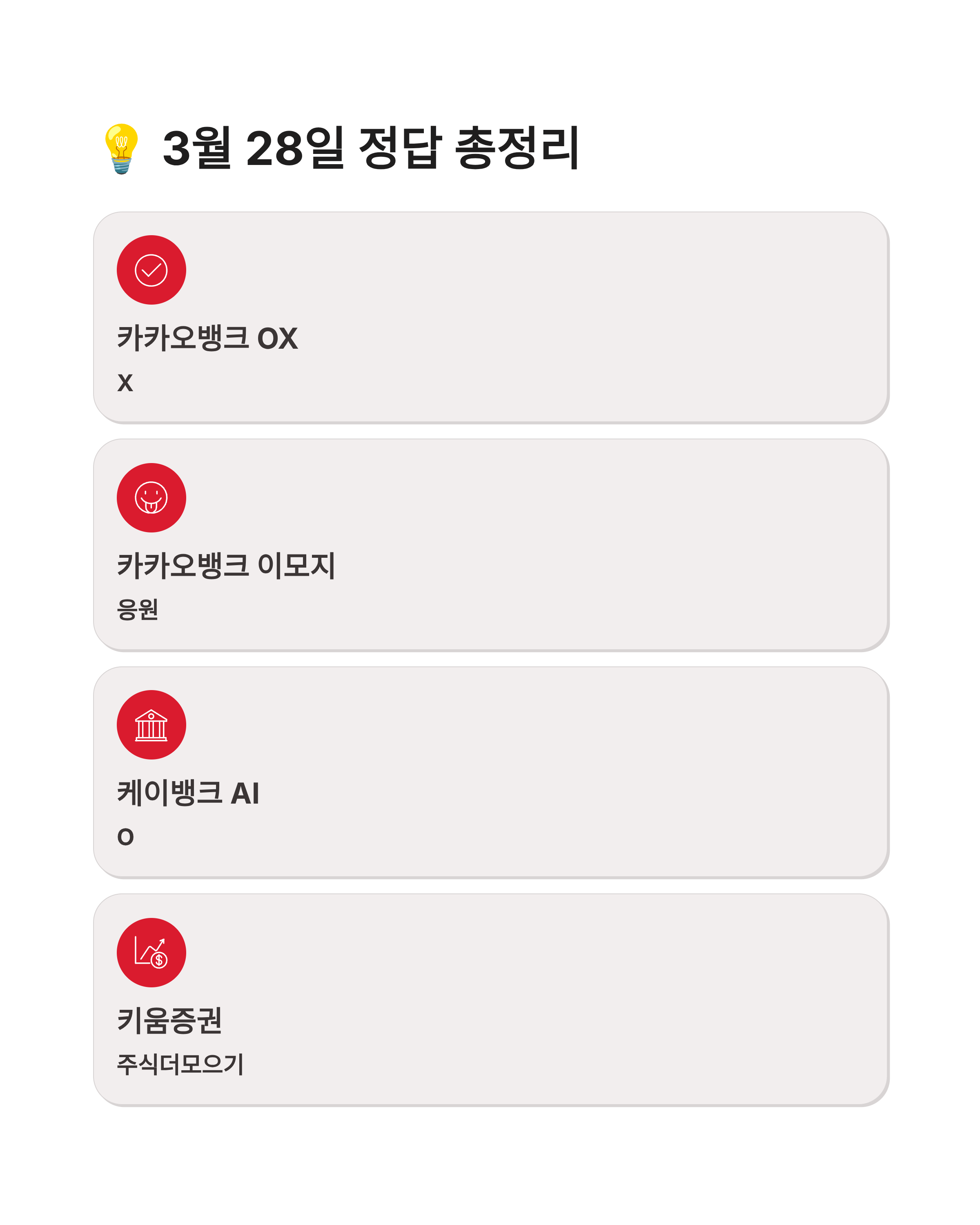 3월28일 카카오뱅크 AI이모지 OX 케이뱅크 AI퀴즈 챌린지 정답 포인트 싹쓸이 꿀팁!