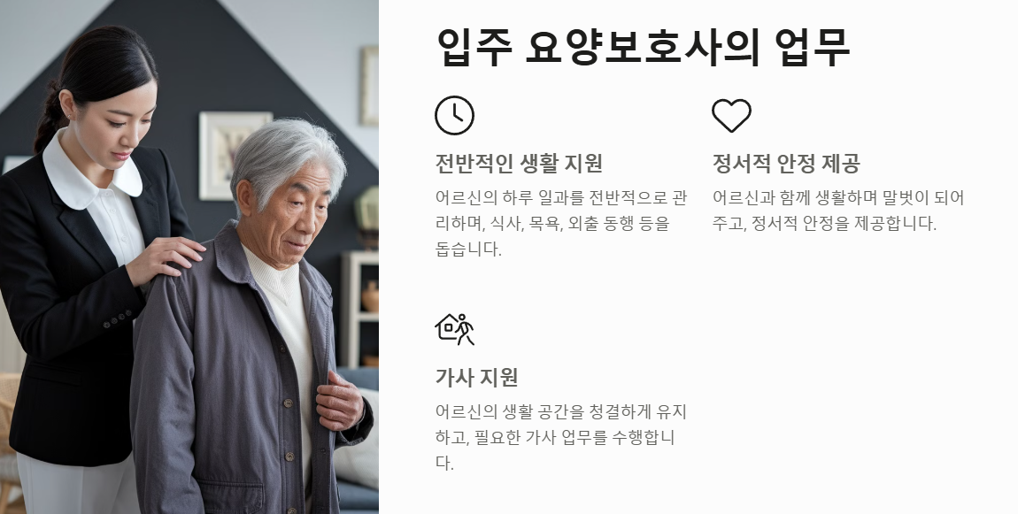 입주 요양보호사 하는 일