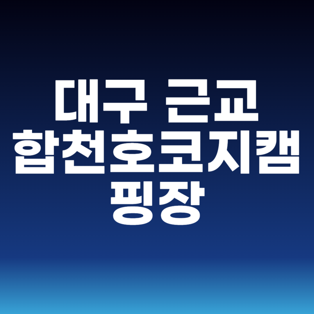 대구 근교 합천호코지캠핑장