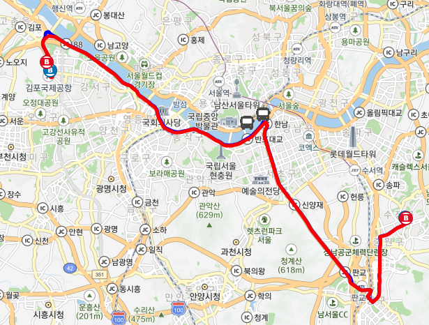 5100번 김포공항 버스 노선