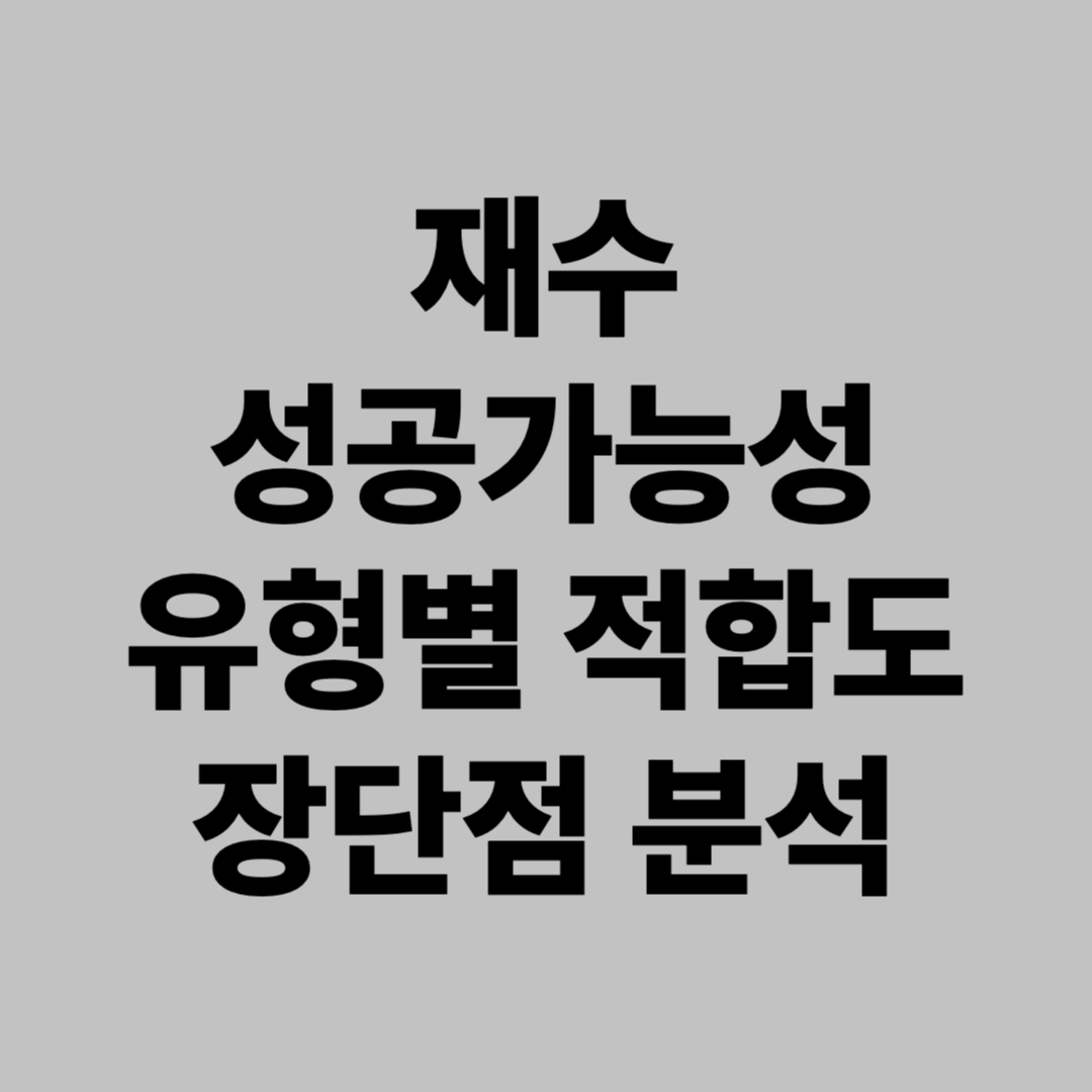 재수 성공가능성, 유형별 적합도, 장단점 분석