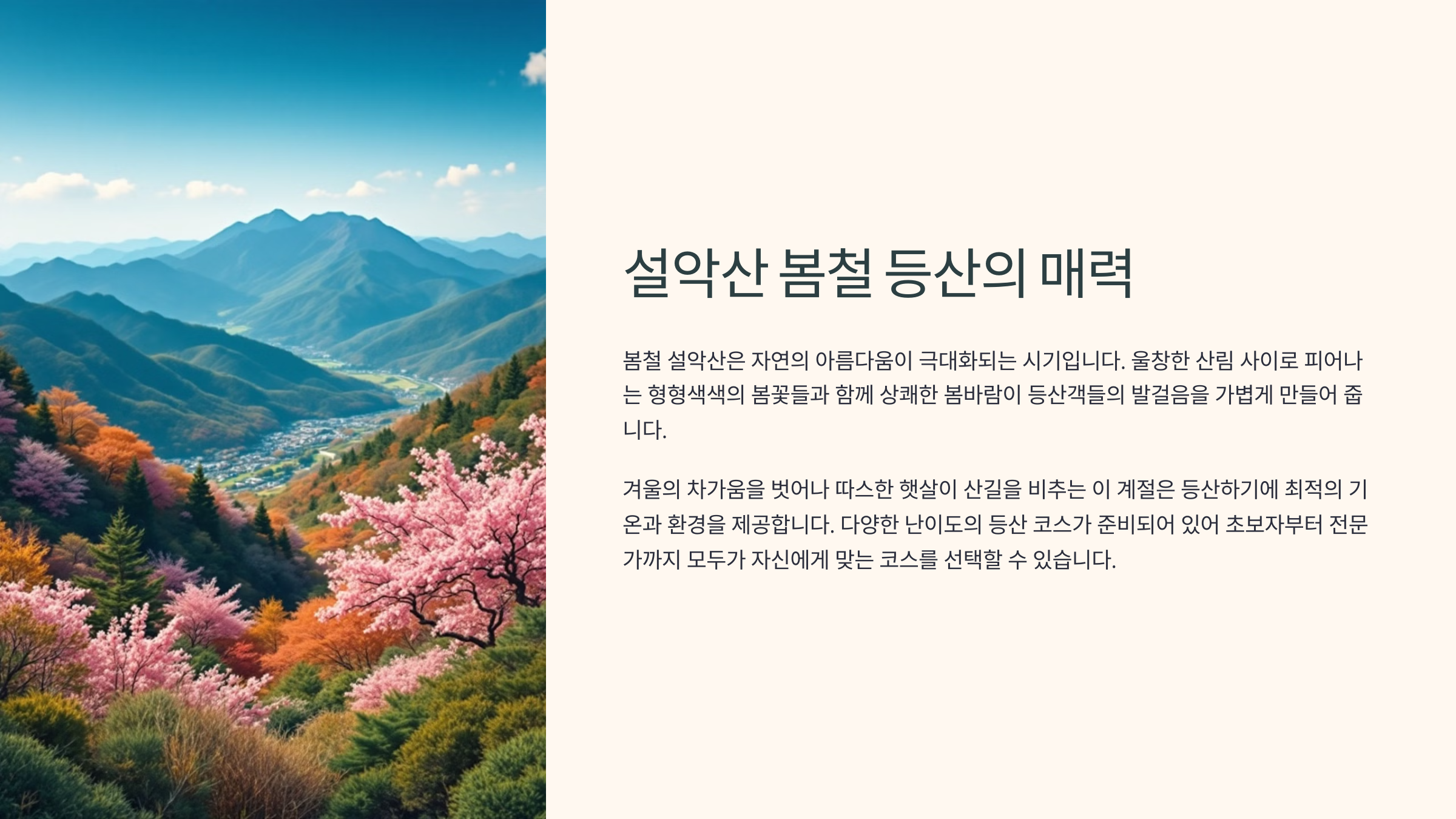 설악산 봄철 등산의 매력