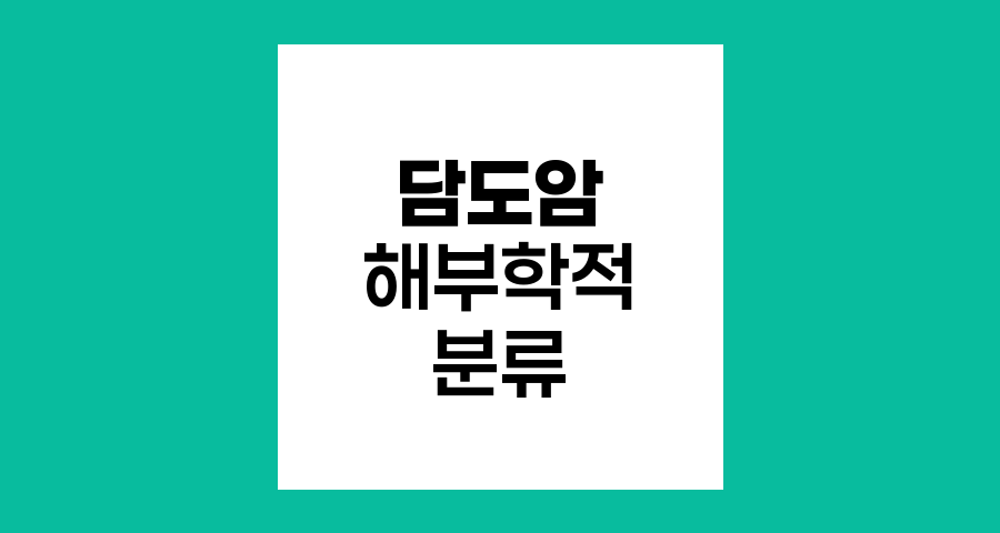 담도암의 해부학적 분류와 특성