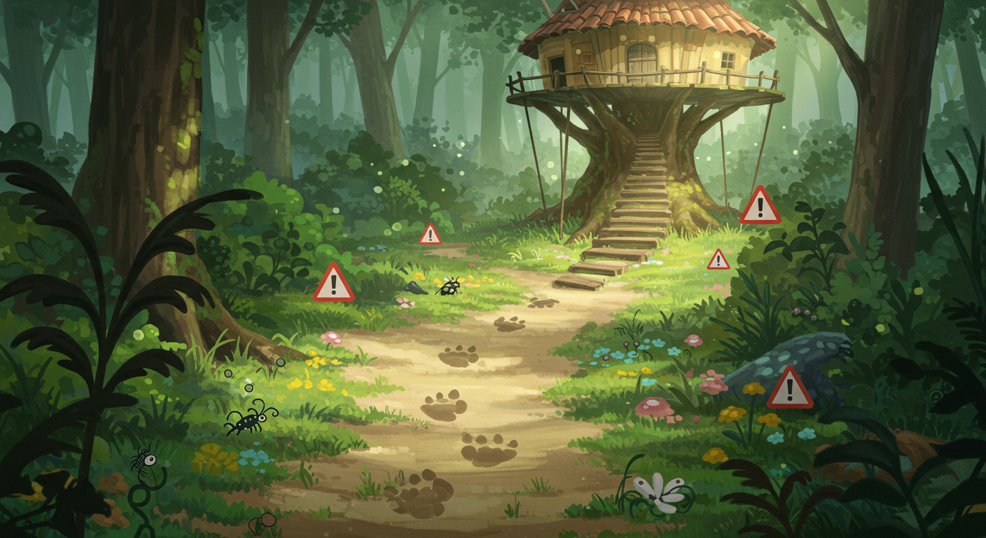 숲길, 계단, 곤충 이미지