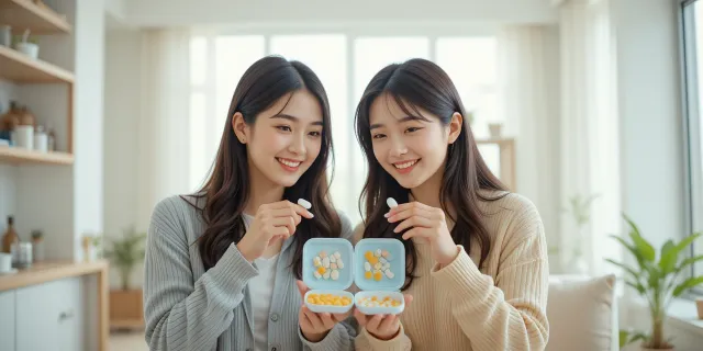 비타민 c 과다복용 대신 분할 복용으로 흡수율을 높이는 방법을 보여주는 이미지