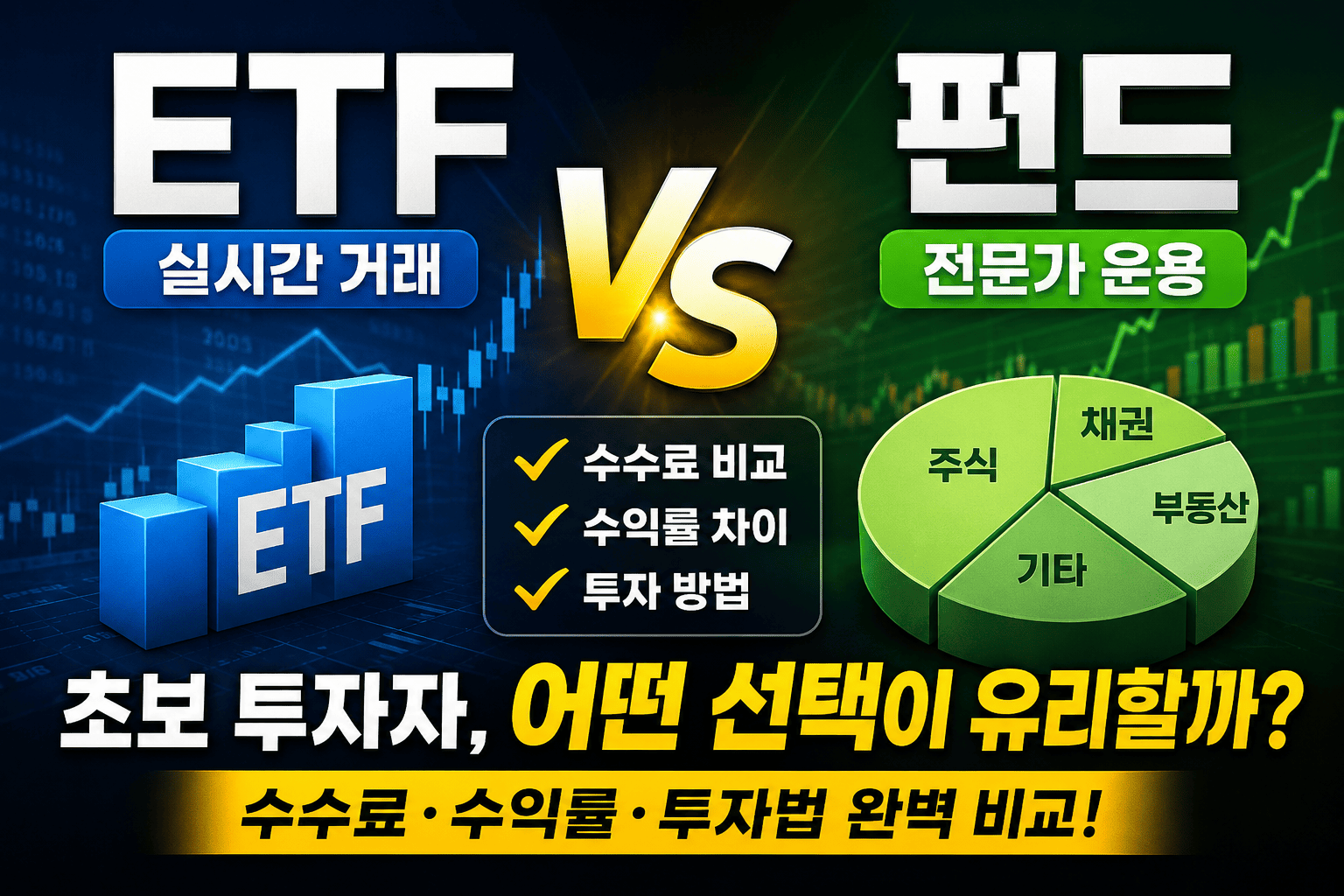 ETF vs 펀드 (수수료, 수익률, 투자법)