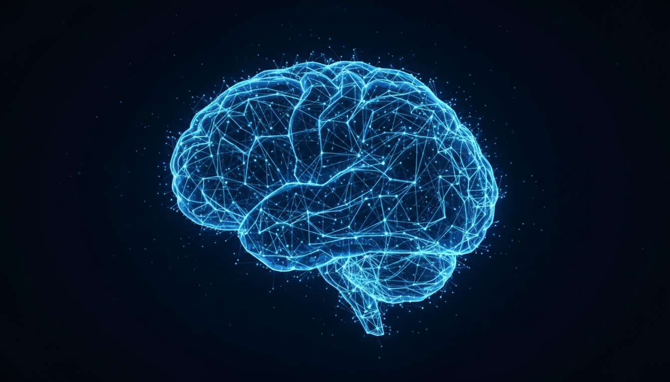 삼성전자의 인공지능 기술력을 상징하는 푸른빛의 데이터 네트워크와 AI 신경망 개념도