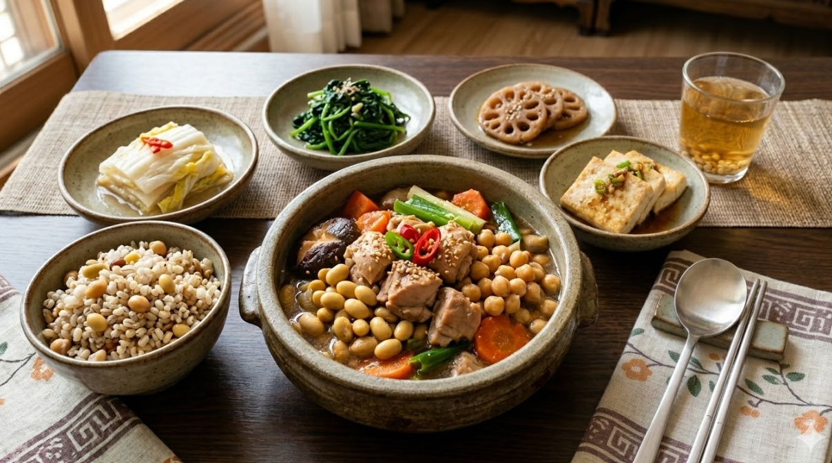 중장년 건강식 (닭고기 병아리콩, 대두)