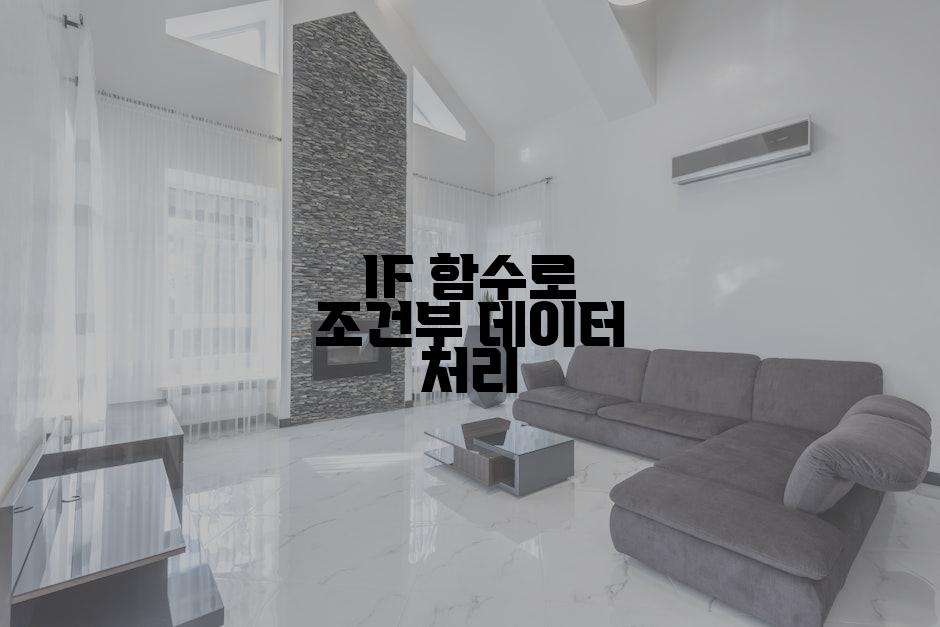 IF 함수로 조건부 데이터 처리