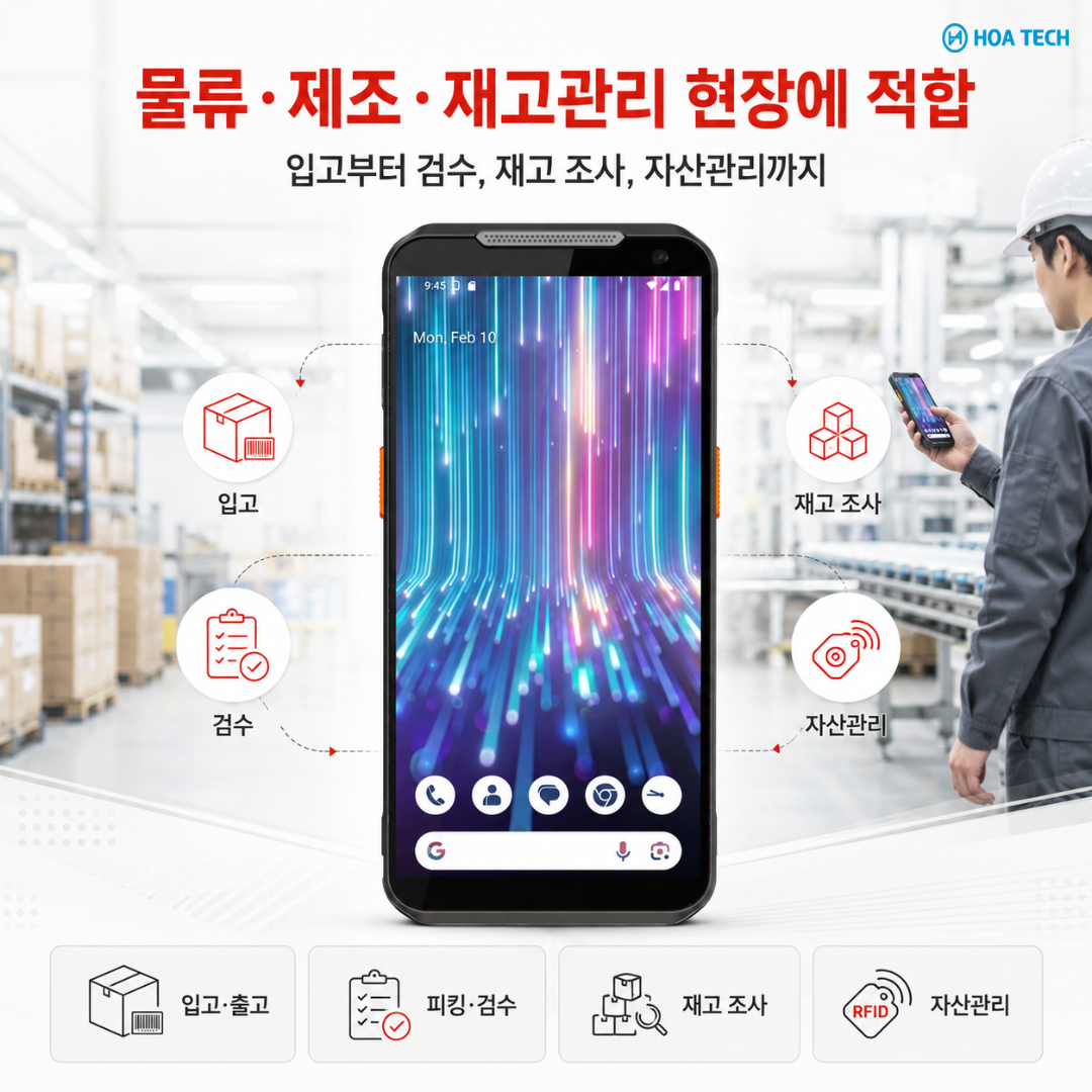 Point Mobile MF52, 포인트모바일 MF52, 산업용 PDA, RFID PDA, RFID 리더기, 바코드 스캐너, 물류 PDA, 재고관리 PDA, WMS 연동 PDA, 산업용 모바일 컴퓨터