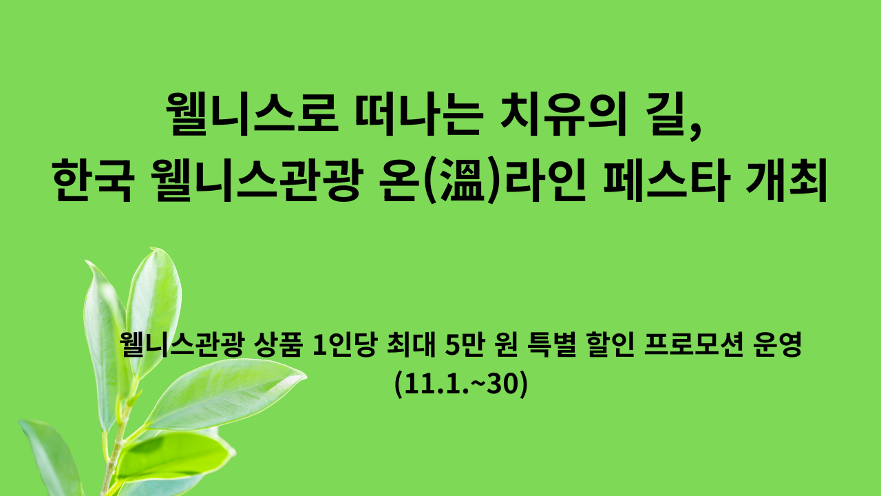 한국 웰니스관광 온(溫)라인 페스타 개최