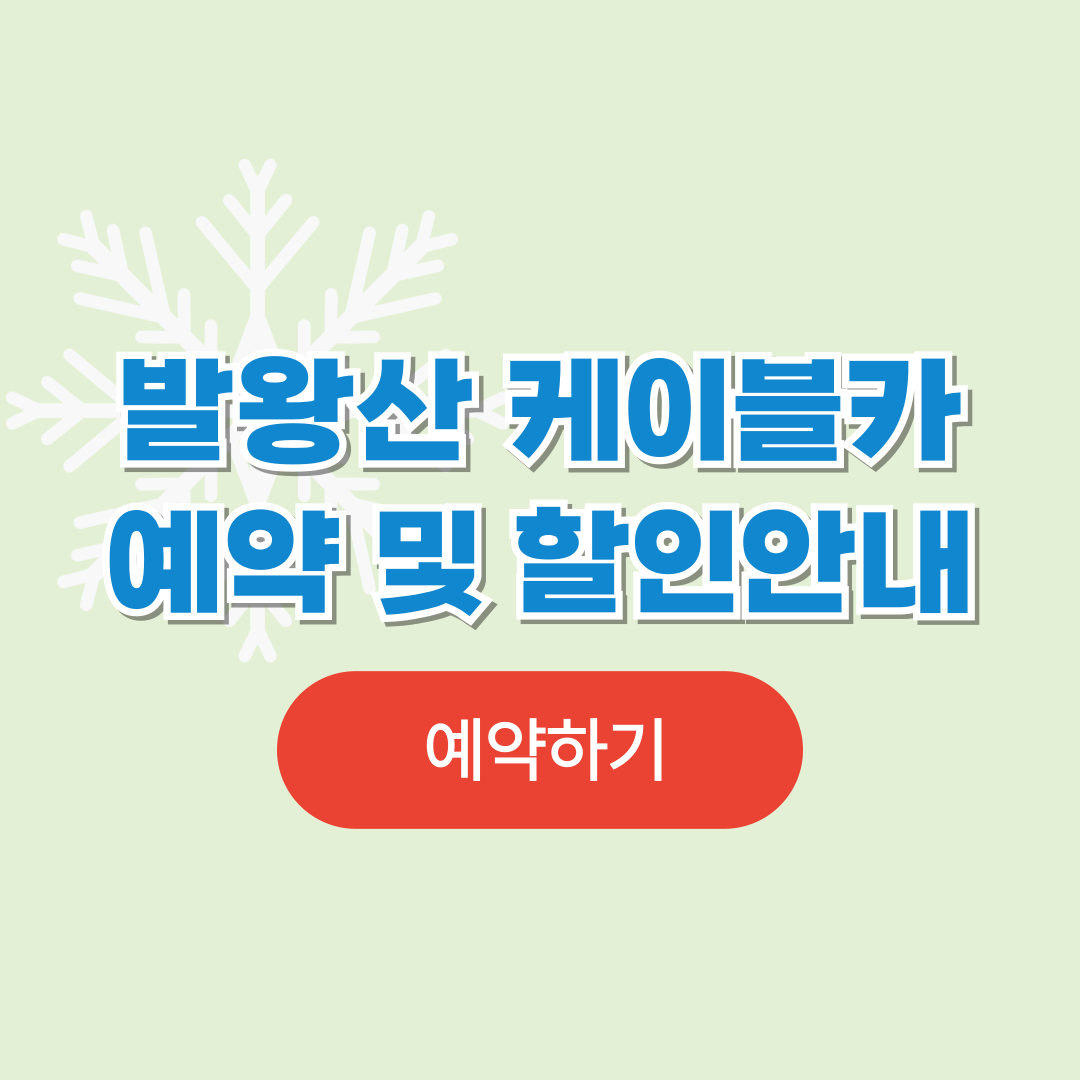 발왕산 케이블카 요금 및 예약 방법 안내