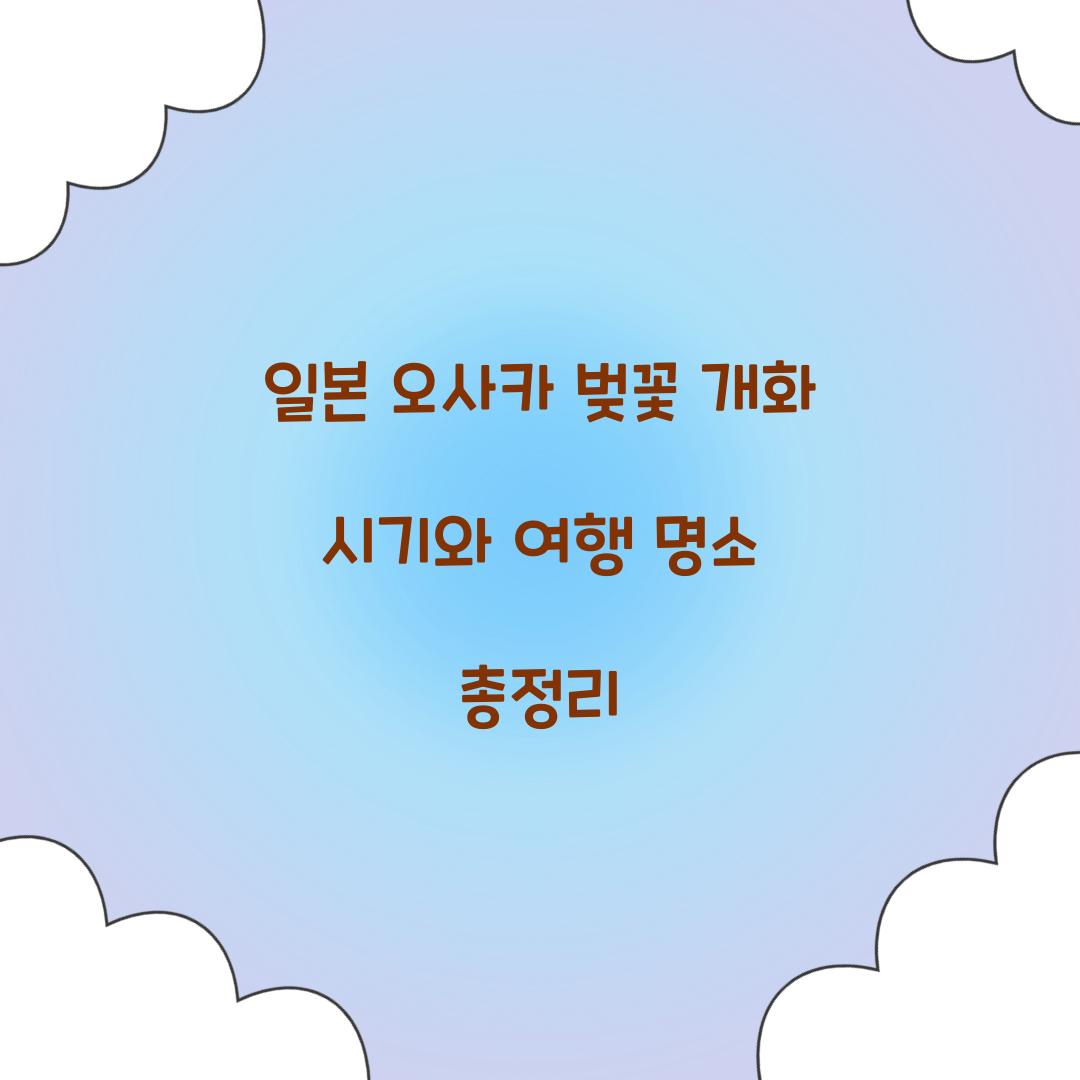 일본 오사카 벚꽃 개화 시기