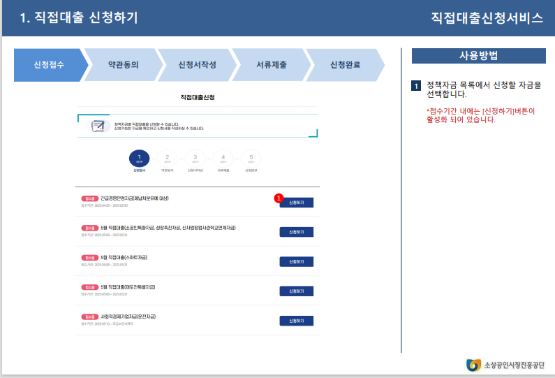 소상공인 직접대출 금리 및 종류, 신청하기(24년)